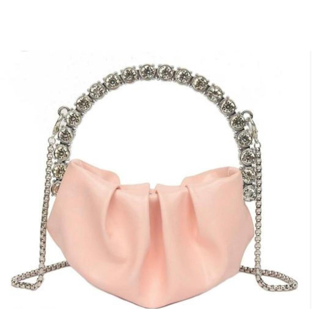 Round Diamond Evening Clutch Bags Women Designer Chic Mini Metal Handle