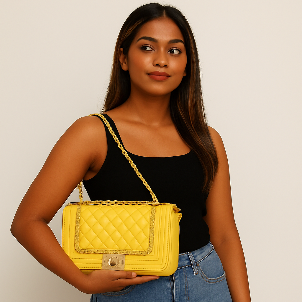 Fashion Pure Color Pattern Soft Leather Women Shoulder Bag