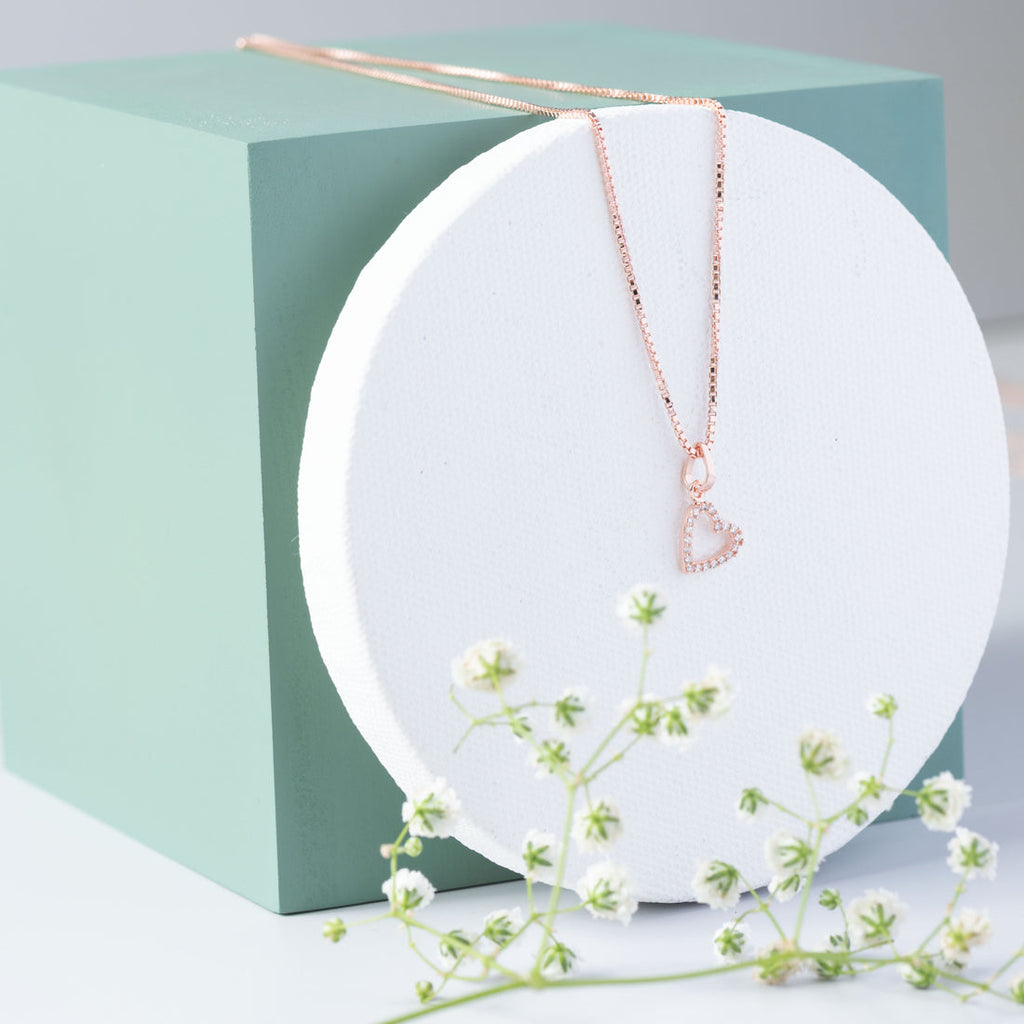 Heart Sparkle Pendant (Rose Gold)