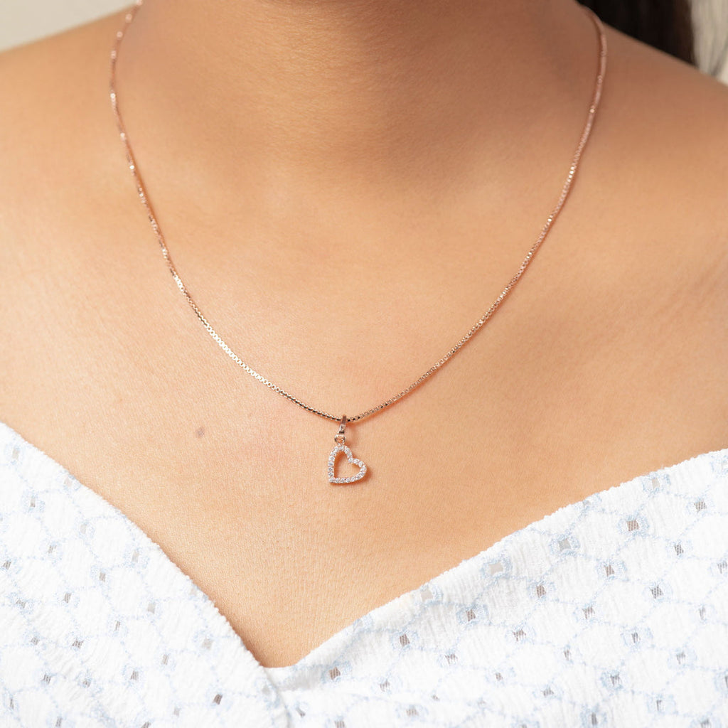 Heart Sparkle Pendant (Rose Gold)