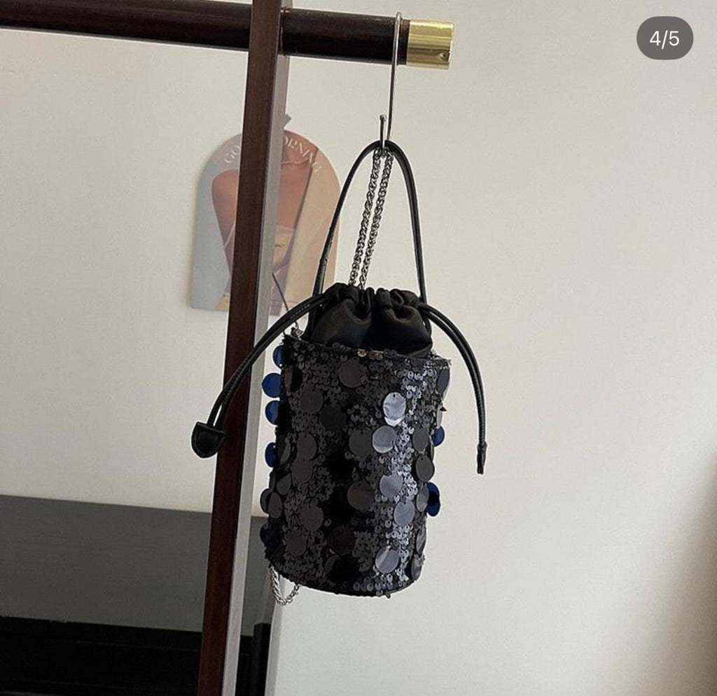 The Bucket bag Sequins - Black
